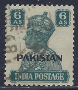 Pakistan, Scott #10; 6a King George VI, Used