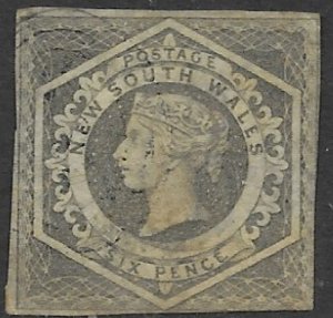 Australia- New South WAles 27  1854  6 pence fine used
