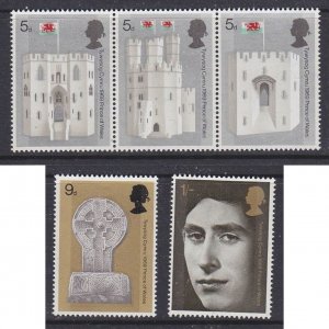 Great Britain 1969 Investiture of HRH The Prince of Wales 5v Mint SG#802-806