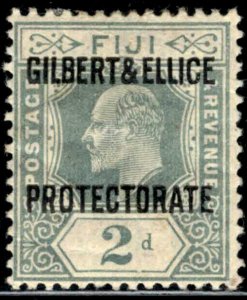 ZAYIX - 1911 Gilbert & Ellice Islands Scott 3 MH  George V 2p gray 010922S06