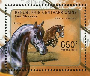 Horses Stamp Equus Caballus Barbe Souvenir Sheet MNH #3073-3076