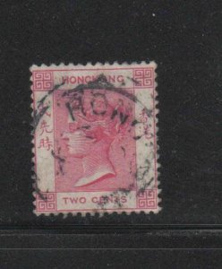 HONG KONG #36  1882   2c  QUEEN VICTORIA    USED F-VF  f