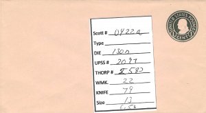 Scott# U422a   D130  UPSS#2097 US envelope.