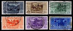 1932 ITALY #280-84 & 286 GARIBALDI ISSUES - USED - VF - CV$11.25 (ESP#1694)