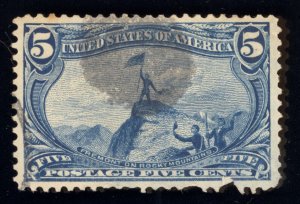 US Scott 288 Used 4c  Trans-Miss Expo Issue 1898 Perf and Thin flaw Lot T810