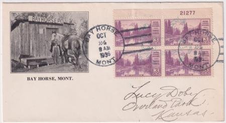 US Montana, Bay Horse 742 Fancy Cancel Cover Horse