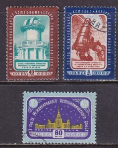 Russia 1958 Sc 2092-4 Crimea Observatory Telescope Moscow University Stamp CTO