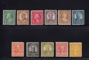 581 - 591 Set F-VF OG lightly hinged/ NH nice color cv $ 180 ! see pic !