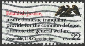 SC#2357 22¢ Constitution Booklet Pane Single (1987) Used