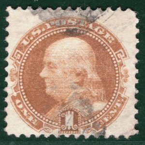 USA Classic Stamp Scott.112 1c Buff (1869) *CLEAR PROFILE* Used Cat $140 YOG37