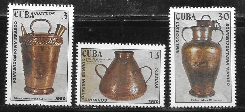 Cuba 2340-2342 Colonial Copperware set MNH