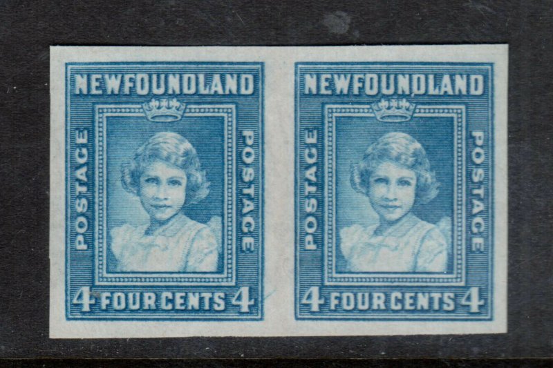 Newfoundland #247a Extra Fine Mint Imperf Pair No Gum As Issued