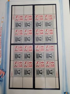 US SC# C62, MNH, Matched plate blocks