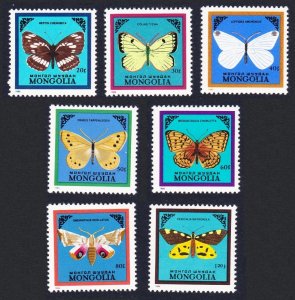 Mongolia Butterflies and Moths 7v 1986 MNH SG#1747-1753