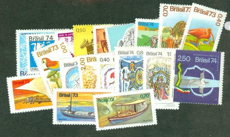 selection Brazil 1974 mint 21 different CV $42