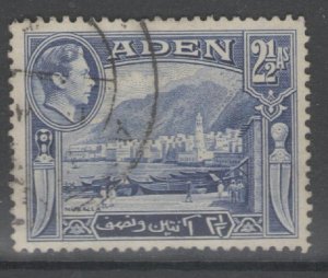 ADEN SG21 1939 2½a DEEP ULTRAMARINE FINE USED