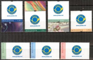 Moldova 2015 My Stamps Post Horn Set of 7 MNH