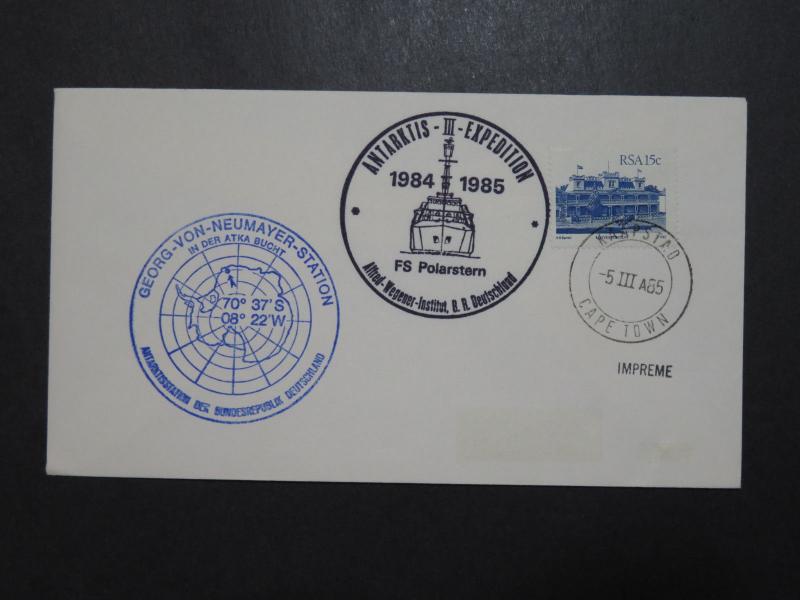 South Africa 1985 Neumayer Station Antarctic Cover / 2 Cachet - Z9565