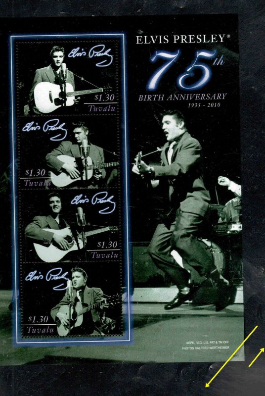 TUVALU #1105  2010      ELVIS PRESLEY   MINT VF NH  O.G  SHEET 4