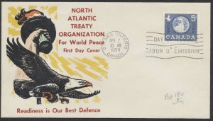 1959 #384 NATO 10th Anniversary FDC Overseas Mailers Cachet Ottawa