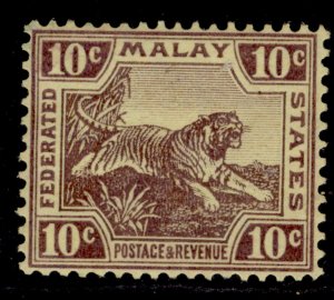 MALAYSIA - Federated Malay GV SG67, 10c purple/pale yellow, M MINT.