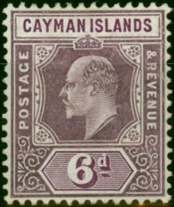 Cayman Islands 1908 6d Dull Purple & Violet SG30 Fine MM