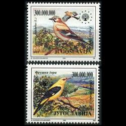 YUGOSLAVIA 1993 - Scott# 2219-20 Birds Set of 2 NH