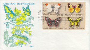 1977 American Butterflies B4 (Scott 1712-15) Bazaar FDC