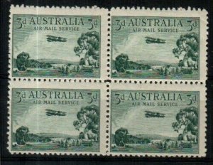 Australia Scott C1 Mint NH block fine [TH269]