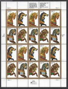 Carousel Horses 1994 32¢ 2976 - 2979 Sheet of 20 32¢ Stamps MNH
