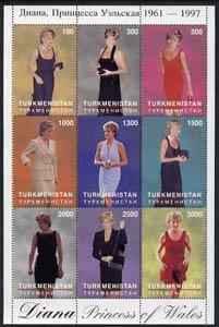 Turkmenistan 1997 Diana, Princess of Wales sheetlet conta...