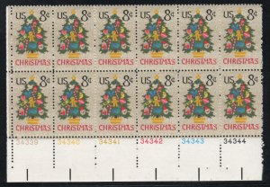 ALLY'S US Plate Block Scott #1508 8c Christmas Needlepoint [12] MNH F/VF [W-28b]
