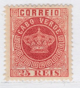 Cape Verde 1877 25r Carmine Perf. 12 3/4 MH* Stamp A20P2F850