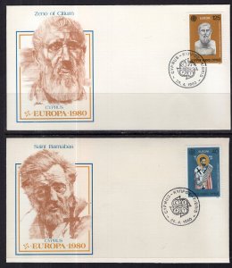 Cyprus 533-534 Europa Fleetwood Set of Two U/A FDCs