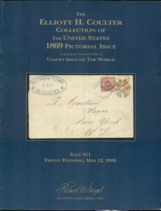 COULTER COLLECTION OF U.S. 1869 PICTORIAL ISSUE, SIEGEL AUCTIONS, SOFT COVER