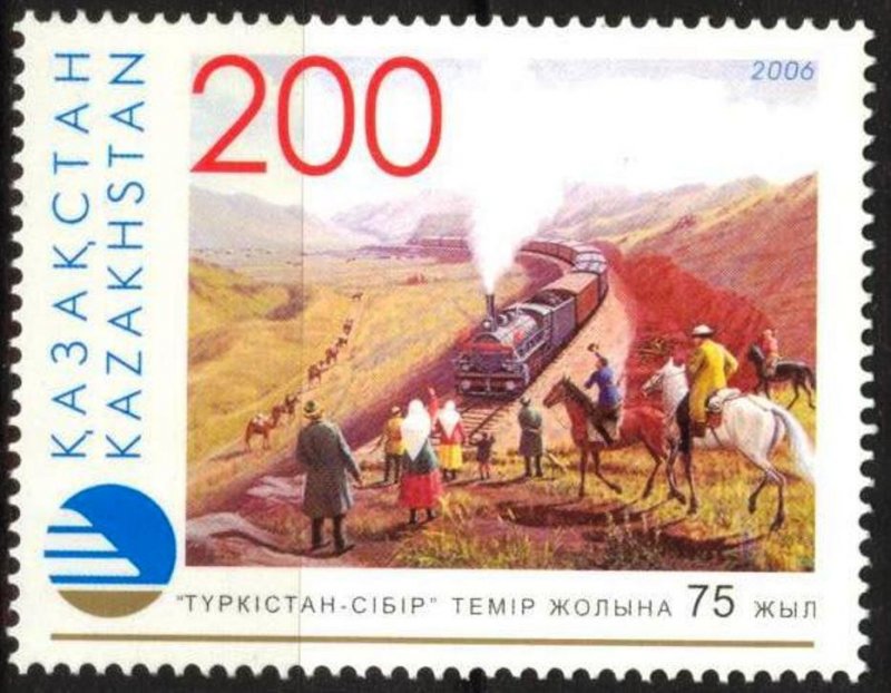 Kazakhstan 2006 Trains Locomotives Turkestan - Siberian Railway Horses MNH