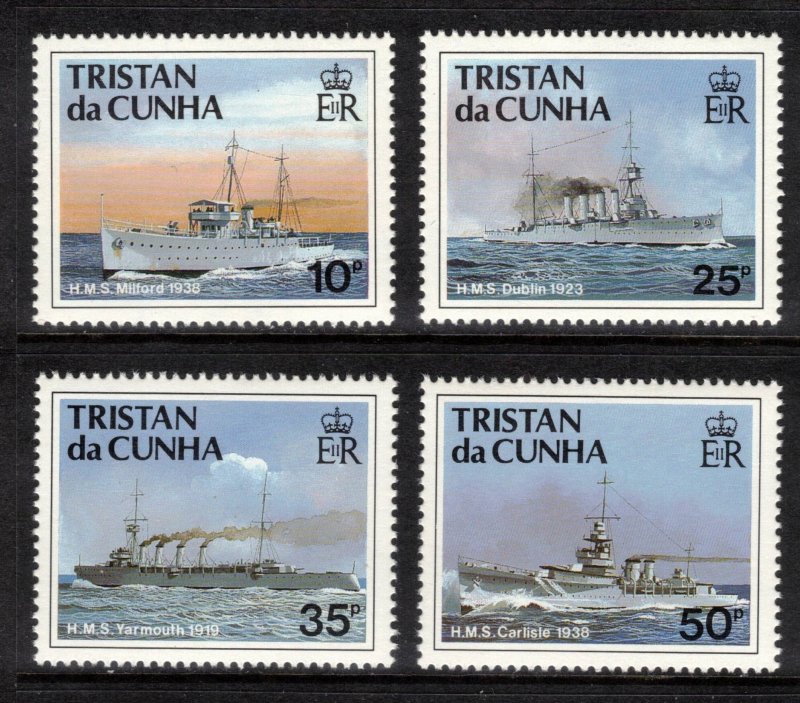 TRISTAN DA CUNHA 1991 Royal Navy Warships; Scott 491-94, SG 509-12; MNH