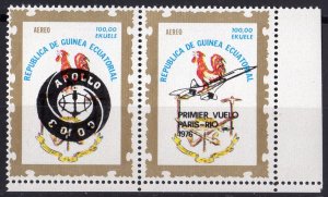 Equatorial Guinea 1976 Apollo-Soyuz Pair Perforated Mi#837I/838I MNH VF