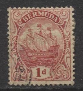 Bermuda - Scott 83 - Caravel - 1928 - FU- Single 1d Stamp