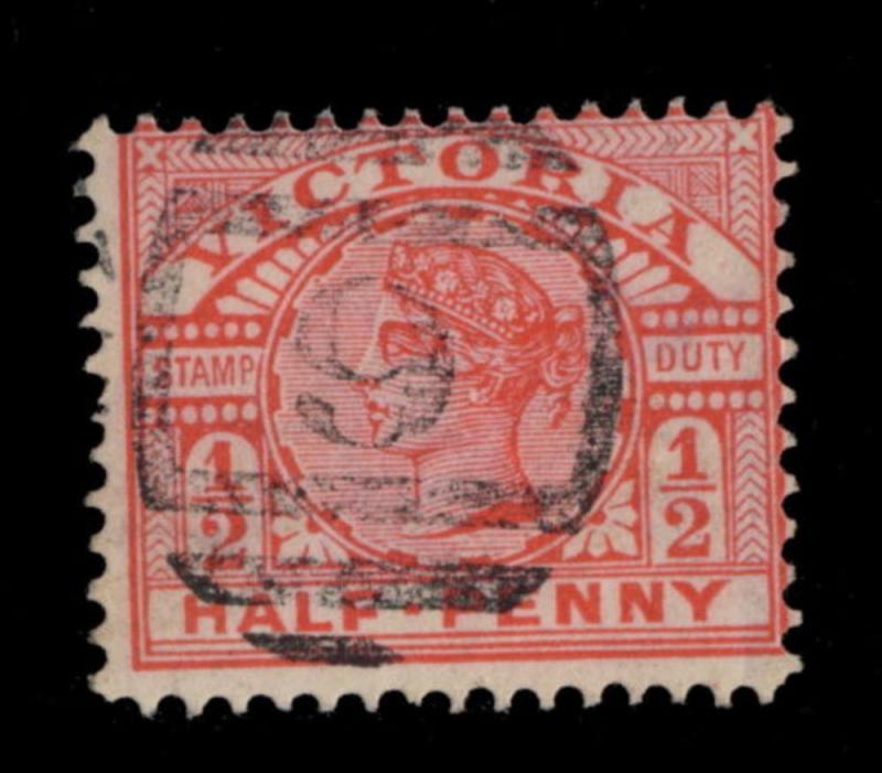 AUSTRALIA / VICTORIA - 1889 - NUMERAL 9 OF BEECHWORTH ON SG 311a 1/2d ROSINE