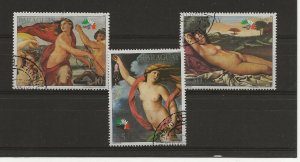 Thematic Stamps Art - PARAGUAY 1986 ITALIA 85. NUDES 3v used