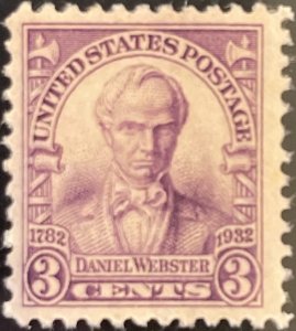 Scott #725 1932 3¢ Daniel Webster MNH OG