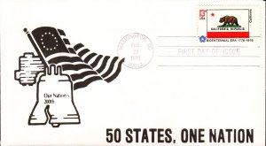 #1663 California State Flag Unknown FDC