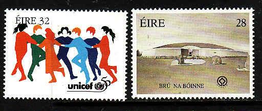 Ireland-Sc#1006-7-unused NH set-UNICEF-UNESCO-1996-