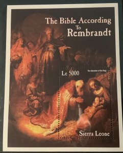 2001 SAW LEONA. The Rembrandt Bible. Block sheet with 1 seal. MNH-