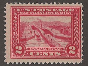 US Scott# 398 1913 2c car  Panama Canal  Mint Never Hinged - Fine