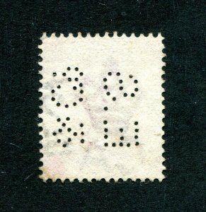 x557 - HONG KONG Sc# 36a QV 2c Fine used. PERFIN ES&Co