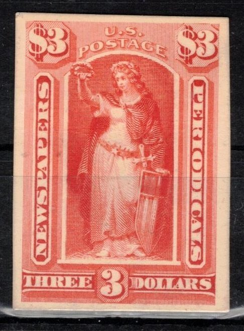 USA - Newspaper Stamps - Scott PR25P4 Proof on Card