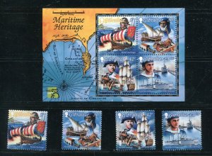 Gibraltar 798 - 801a Maritime Heritage, HMS Berwick Stamp Set and Sheet MNH 1999