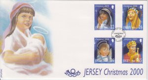 Jersey  2000 Christmas set 4 on FDC